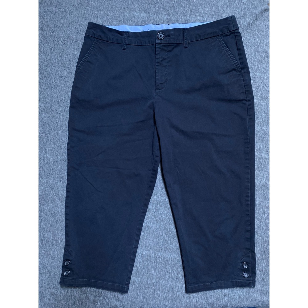 Croft & Barrow Effortless Stretch Black Cropped Capri Pants Womens Size 14